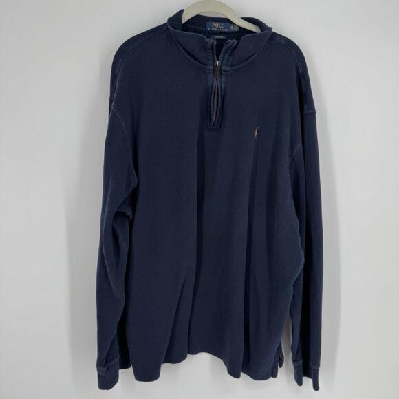 Polo Ralph lauren sweater mens XXL navy blue estate rib pony logo preppy work - Picture 2 of 7